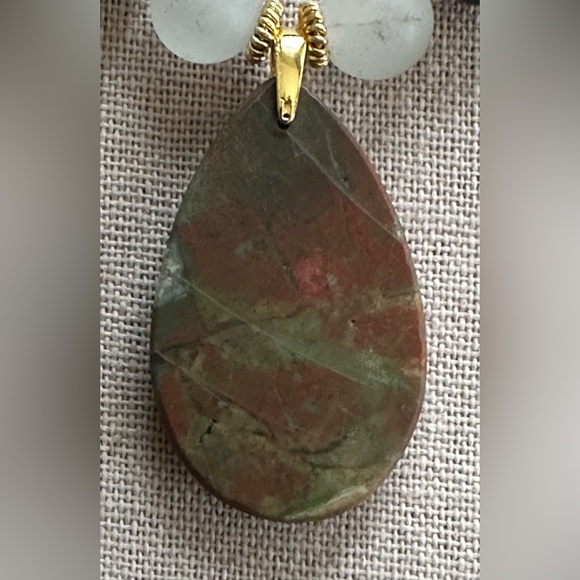 22-1/2 inch Matte Bloodstone bead Necklace NWOT - Picture 4 of 11